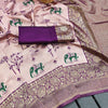 Deserving Lavender Soft Silk Saree With Ravishing Blouse Piece