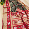 Conflate Black and Red Soft Silk Saree With Adoring Blouse Piece