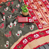 Conflate Black and Red Soft Silk Saree With Adoring Blouse Piece