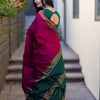 Innovative Dark Pink Soft Silk Saree With Staring Blouse Piece