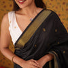 Beautiful Black Soft Silk Saree With Ravishing Blouse Piece
