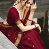 Blooming Maroon Soft Silk Saree With Vivacious Blouse Piece