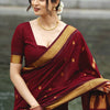 Blooming Maroon Soft Silk Saree With Vivacious Blouse Piece