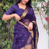 Winsome Purple Cotton Silk Saree With Forbearance Blouse Piece