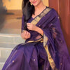 Winsome Purple Cotton Silk Saree With Forbearance Blouse Piece