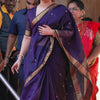 Bollywood Style Purple Cotton Silk Saree With Majestic Blouse Piece