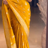 Extraordinary Yellow Soft Silk Saree With Glowing Blouse Piece