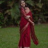 Amazing Maroon Soft Silk Saree With Rhapsody Blouse Piece