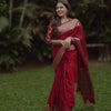 Amazing Maroon Soft Silk Saree With Rhapsody Blouse Piece