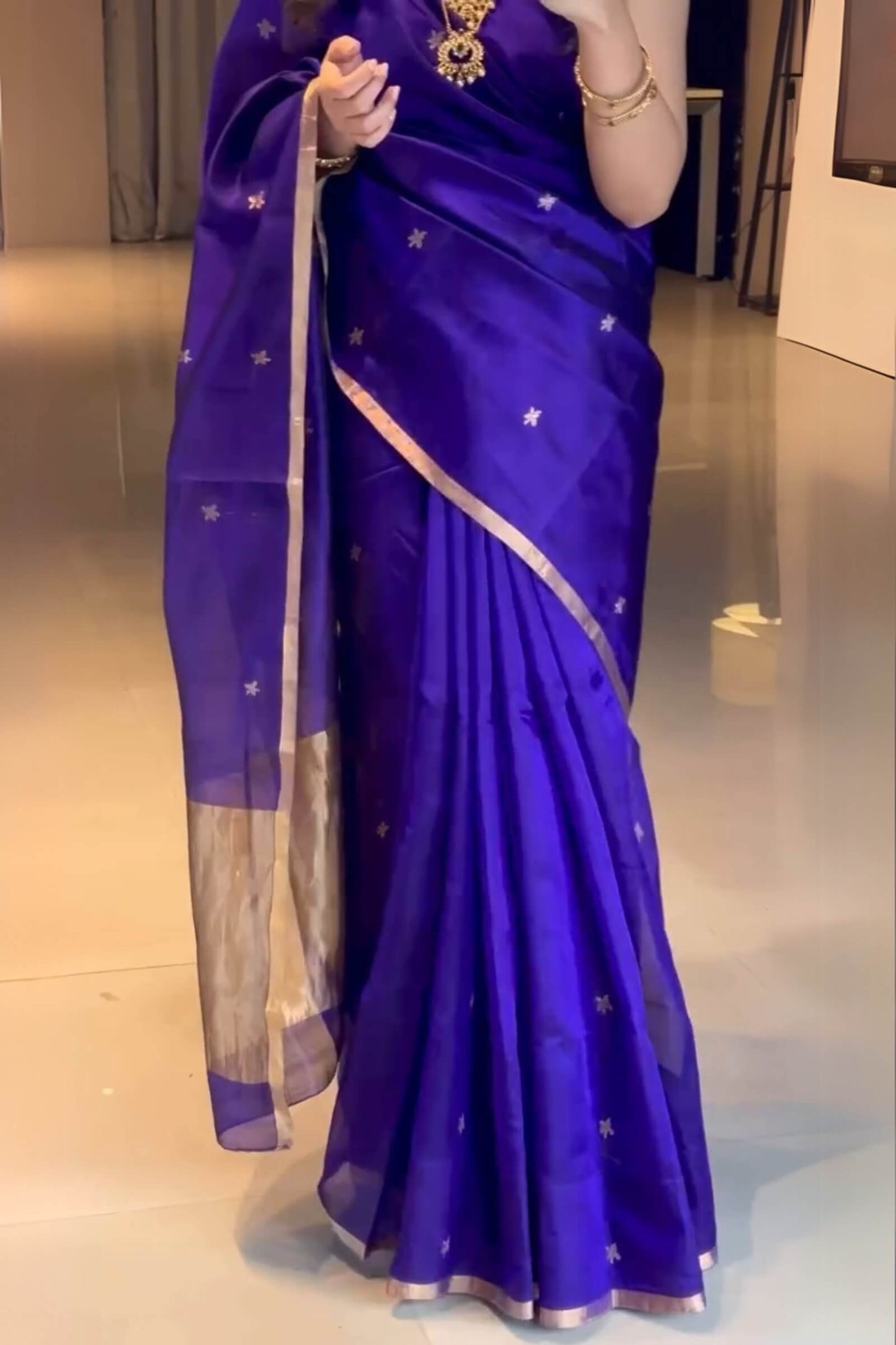 Ratatouille Royal Blue Soft Silk Saree With Wonderful Blouse Piece