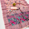 Ineffable Peach Pashmina Saree With Preferable Blouse Piece