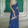 Vivacious Blue Linen Silk Saree With Captivating Blouse Piece