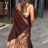 Forbearance Wine Soft Silk Saree With Devastating Blouse Piece