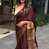 Forbearance Wine Soft Silk Saree With Devastating Blouse Piece