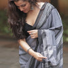 Prominent Grey Cotton Silk Saree With Enamoring Blouse Piece