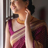 Girlish Purple Soft Silk Saree With Pulsating Blouse Piece