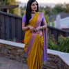 Felicitous Yellow Soft Silk Saree With Desiring Blouse Piece