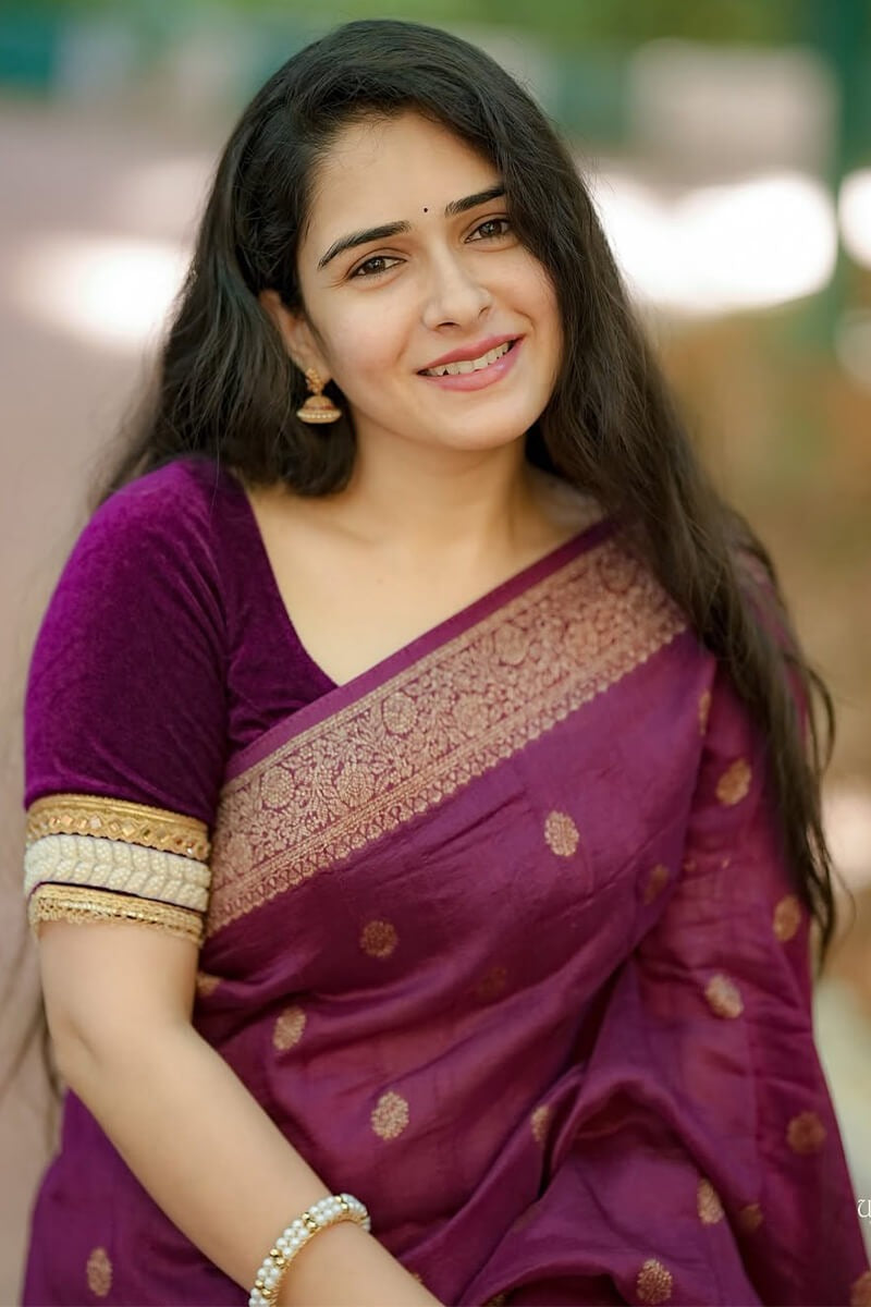 Regal Wine-Purple Handloom Chanderi Saree with Gold Zari Border and Velvet Blouse Set