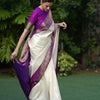 Classic Beige Soft Silk Saree With Conflate Blouse Piece