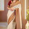 Angelic Beige Soft Silk Saree With Palimpsest Blouse Piece