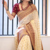 Angelic Beige Soft Silk Saree With Palimpsest Blouse Piece