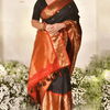 Gratifying Black Soft Banarasi Silk Saree With Assemblage Blouse Piece
