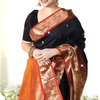 Gratifying Black Soft Banarasi Silk Saree With Assemblage Blouse Piece