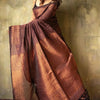 Extraordinary Brown Soft Silk Saree With Intricate Blouse Piece