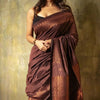 Extraordinary Brown Soft Silk Saree With Intricate Blouse Piece