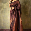 Extraordinary Brown Soft Silk Saree With Intricate Blouse Piece