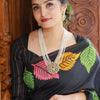 Pretty Black Soft Silk Saree With Beautiful Blouse Piece
