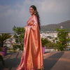Attractive Pink Soft Banarasi Silk Saree With Impressive Blouse Piece