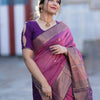 Angelic Lavendor Soft Silk Saree With Scrupulous Blouse Piece