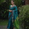 Serendipity Rama Soft Silk Saree With Ravishing Blouse Piece
