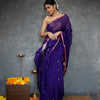 Fantabulous Navy Blue Cotton Silk Saree With Embellished Blouse Piece