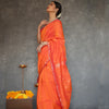 Susurrous Orange Cotton Silk Saree With Enthralling Blouse Piece