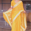 Exquisite Yellow Soft Silk Saree With Profuse Blouse Piece