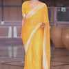 Exquisite Yellow Soft Silk Saree With Profuse Blouse Piece