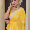 Exquisite Yellow Soft Silk Saree With Profuse Blouse Piece