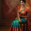 Staggering Rama Soft Silk Saree With Incomparable Blouse Piece