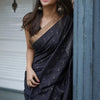 Appealing Black Cotton Silk Saree With Felicitous Blouse Piece