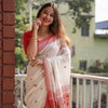 Desiring Off White Cotton Silk Saree With Capricious Blouse Piece
