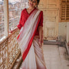 Extraordinary Off White Cotton Silk Saree With Demanding Blouse Piece