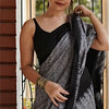 Attractive Grey Cotton Silk Saree With Intricate Blouse Piece