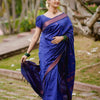 Adorable Royal Blue Soft Silk Saree With Charming Blouse Piece