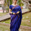 Adorable Royal Blue Soft Silk Saree With Charming Blouse Piece