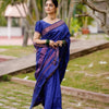 Adorable Royal Blue Soft Silk Saree With Charming Blouse Piece