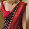 Stunning Black Soft Silk Saree With Mesmerising Blouse Piece