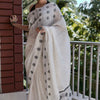 Bucolic Off White Cotton Silk Saree With Evocative Blouse Piece