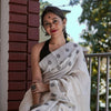 Bucolic Off White Cotton Silk Saree With Evocative Blouse Piece